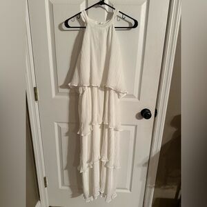 Elegant White Midi Dress Zesica XL